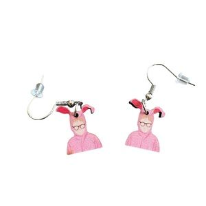 A Christmas Story Ralphie Bust in Bunny Pj’s Wooden Earrings